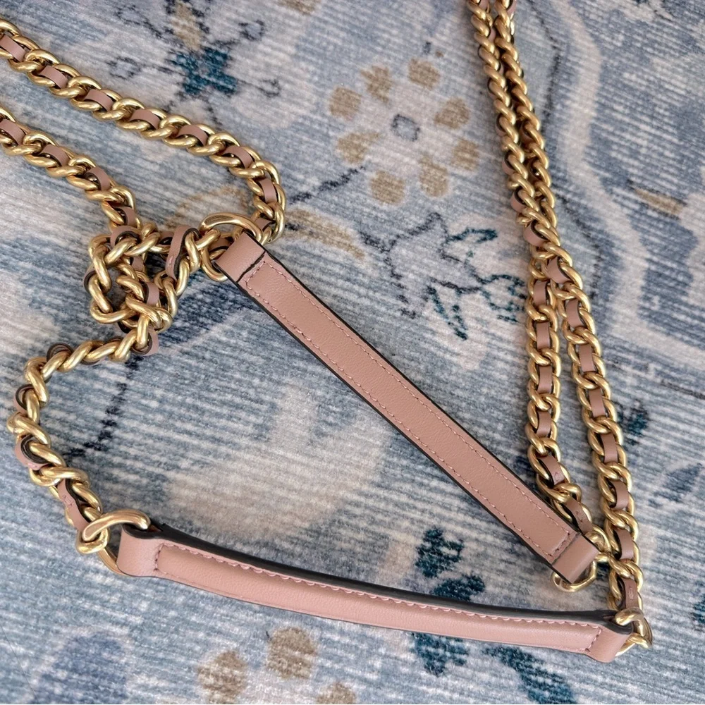 Tory Burch Fleming Soft Quilted Lambskin Leather Shoulder Bag In Pink Moon